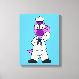 Een Pachycephalosaurus dinosaurus zeeman. Canvas Afdruk