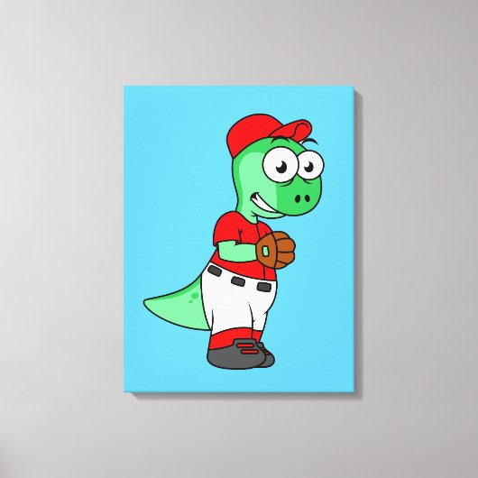 Een Pachycephalosaurus honkbalwerper. Canvas Afdruk (Voorkant)