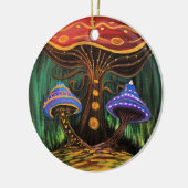 Een paddenstoelwereld keramisch ornament (Links)