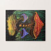 Een paddenstoelwereld legpuzzel (Horizontaal)