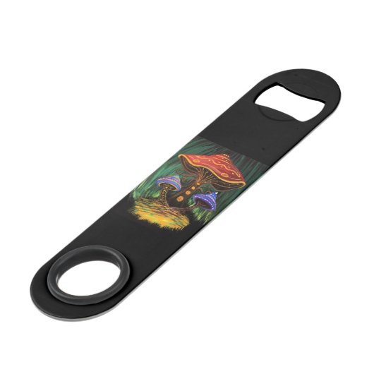 Een paddenstoelwereld speed flessenopener (Achterkant Gekanteld)