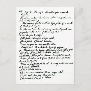 Een pagina uit de agenda van Rev. James Woodforde Briefkaart