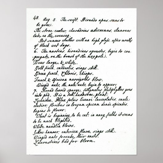 Een pagina uit de agenda van Rev. James Woodforde Poster (Voorkant)