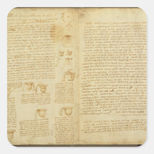 Een pagina van de Codex Leicester, 1508-12 Vierkante Sticker