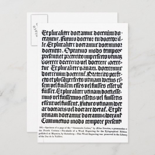 Een pagina van de "Grammaire Latine" Briefkaart (Voorkant / Achterkant)