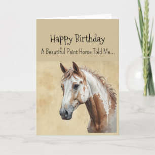 Een Paint Horse Persoonlijkheid Verjaardag Kaart