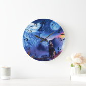 Een pak wolven op een donkere nacht grote klok (Huis)