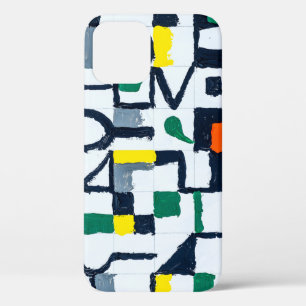 Een paletkeukenschilderij; Abstract rasterschilder iPhone 12 Hoesje