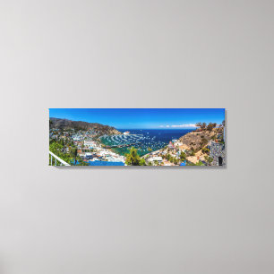 Een panorama van Avalon op Catalina Island Canvas Afdruk