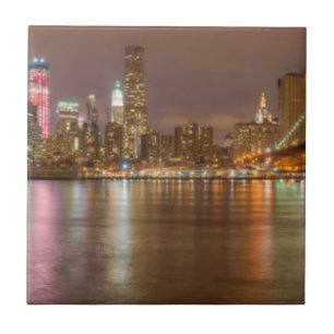 Een panorama van de skyline van New York City Tegeltje