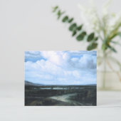 Een panoramisch Landschap met een Landgoed van het Briefkaart (Staand voorkant)