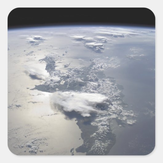 Een panoramisch uitzicht van het eiland Hispaniola Vierkante Sticker (Voorkant)