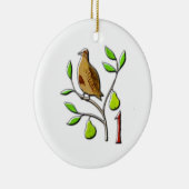 Een pap in een perenboom keramisch ornament (Rechts)