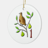 Een pap in een perenboom keramisch ornament (Links)