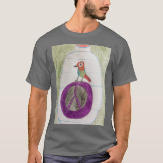 Een papegaai op een fles t-shirt