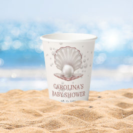 Een pareltje onder het zeeen baby shower papieren bekers