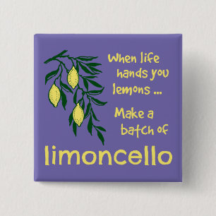 Een partij Limoncello Lemon Liqueur Vierkante Button 5,1 Cm