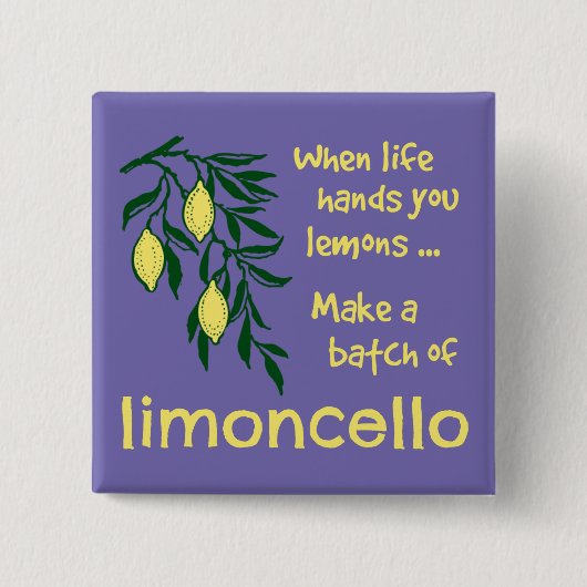 Een partij Limoncello Lemon Liqueur Vierkante Button 5,1 Cm (Voorkant)
