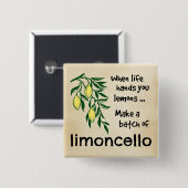 Een partij Limoncello Lemon Liqueur Vierkante Button 5,1 Cm (Voorkant /achterkant)