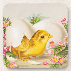 "Een Pasen Aanbod" Vintage Victoriaanse Kaart, 188 Bier Onderzetter