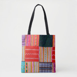 een patchwerkquilt in multicolor aziatische stijl draagtas