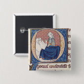 Een patiënt onderzoeken vierkante button 5,1 cm (Voorkant /achterkant)