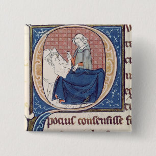 Een patiënt onderzoeken vierkante button 5,1 cm
