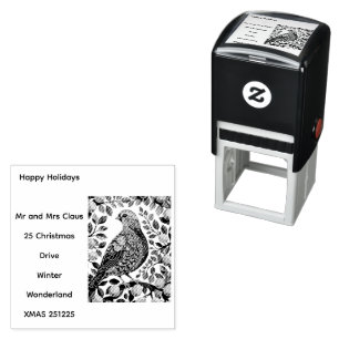 Een Patrijs In Een Peerboom Uitknippen Sjabloon-St Zelfinktende Stempel