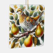 Een patrijs in een perenboom gepersonaliseerde ker keramisch ornament (Rechts)