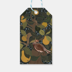 Een patrijs in een perenboom Kerstmis Cadeaulabel