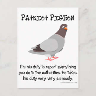 Een patriot spioneert zijn buren briefkaart