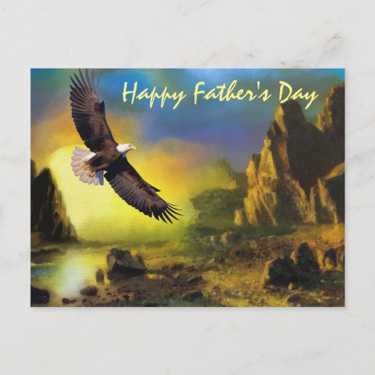 Een patriottisch design met Bald Eagle Flying High Briefkaart (Voorkant)