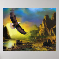 Een patriottisch design met Bald Eagle Flying High