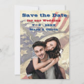 Een patriottische Save The Date plat kaart (Voorkant)