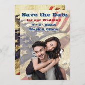 Een patriottische Save The Date plat kaart (Voorkant / Achterkant)