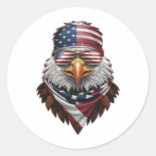 Een patriottische zeearend ronde sticker