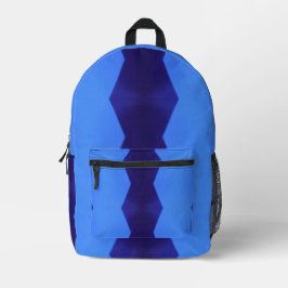 Een patroon van donkere & baby blauwe lijnen bedrukte rugzak