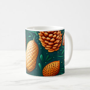 Een patroon van Pinecones en Acorns Koffiemok