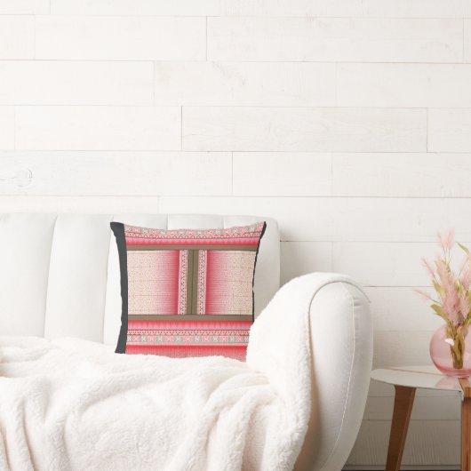 een patroon voor kruissteek met een rode achtergro kussen (Bank)