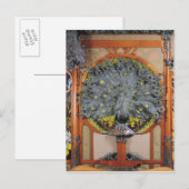 Een pauw van het centrale panel van een Art Wall Briefkaart (Voorkant / Achterkant)