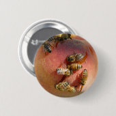 Een peach voor de bijen ronde button 5,7 cm (Voorkant /achterkant)