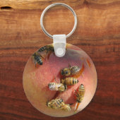Een peach voor de bijen sleutelhanger (Voorkant)