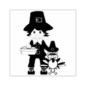 Een pelgrim en zijn kalkoen rubberstempel (Afrduk)