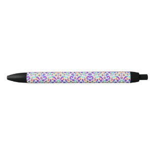 Een pen met een levendig bloemmotief op het vat