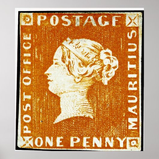 Een Penny British Empire Mauritius-poststempel Poster (Voorkant)