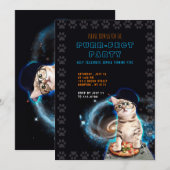 Een perfect feest! DJ Cat Invitation Kaart (Voorkant / Achterkant)