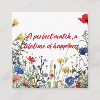 Een perfecte match, een leven lang geluk informatiekaartje