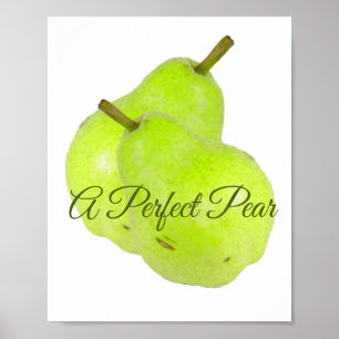 Een perfecte peer sappig en zoet witte achtergrond poster