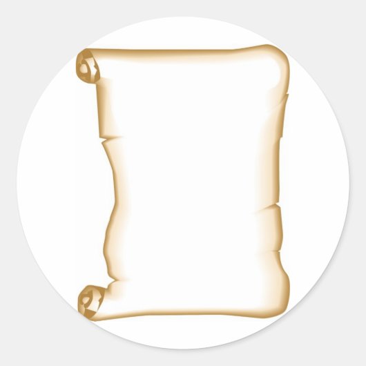 Een perkamscrol ronde sticker (Voorkant)