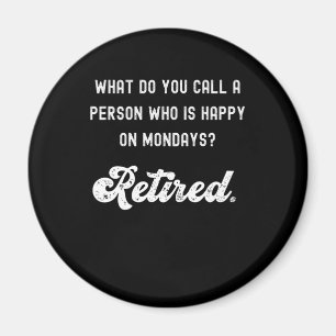 Een persoon die op maandag gelukkig is, in de stee magneet